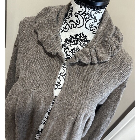 Free People Dusty Brown Wool Blend Cardigan Boho Cozy Small Fairy Grunge - Picture 2 of 14